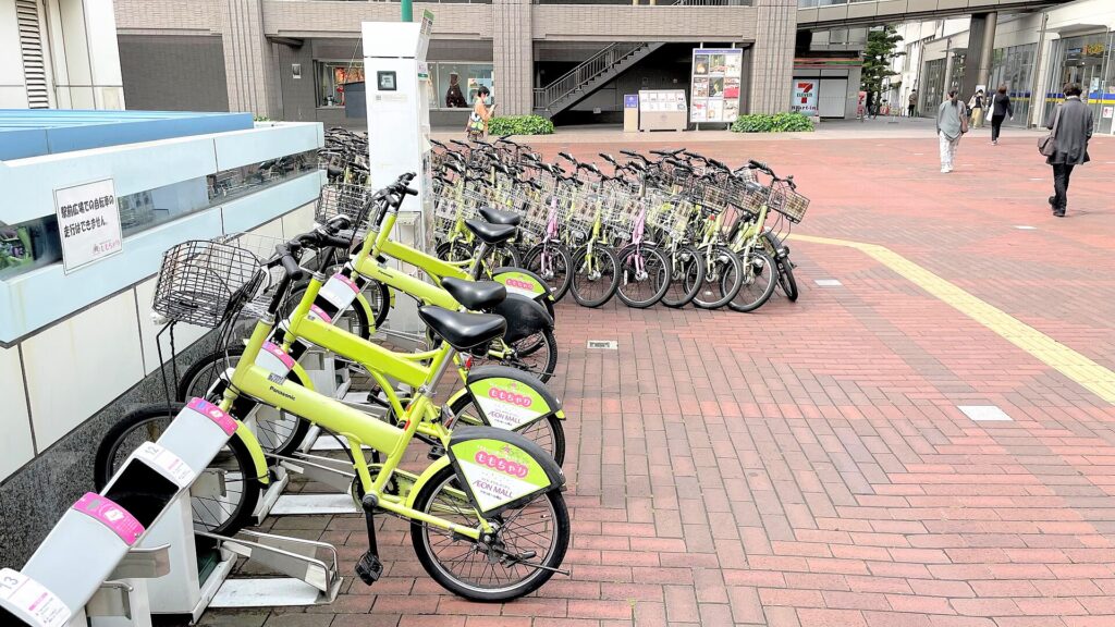 岡山駅前のももちゃりポート
